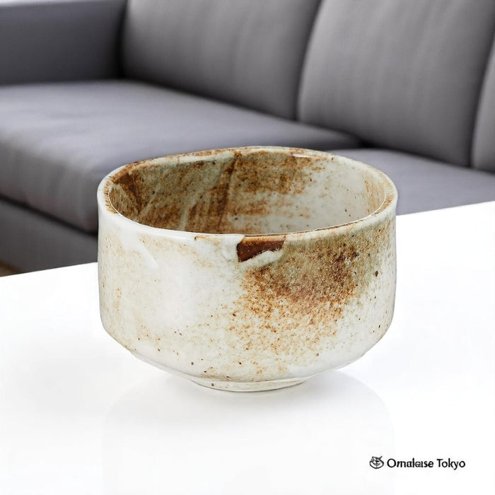 Ale-net White Yukishino Matcha Bowl Ceramic Mino Ware