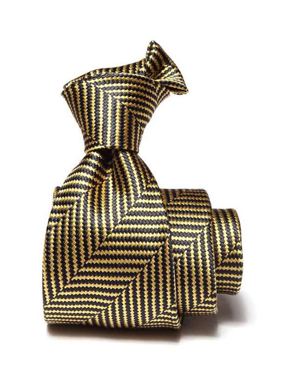 Campania Structure Dark Gold Silk Tie