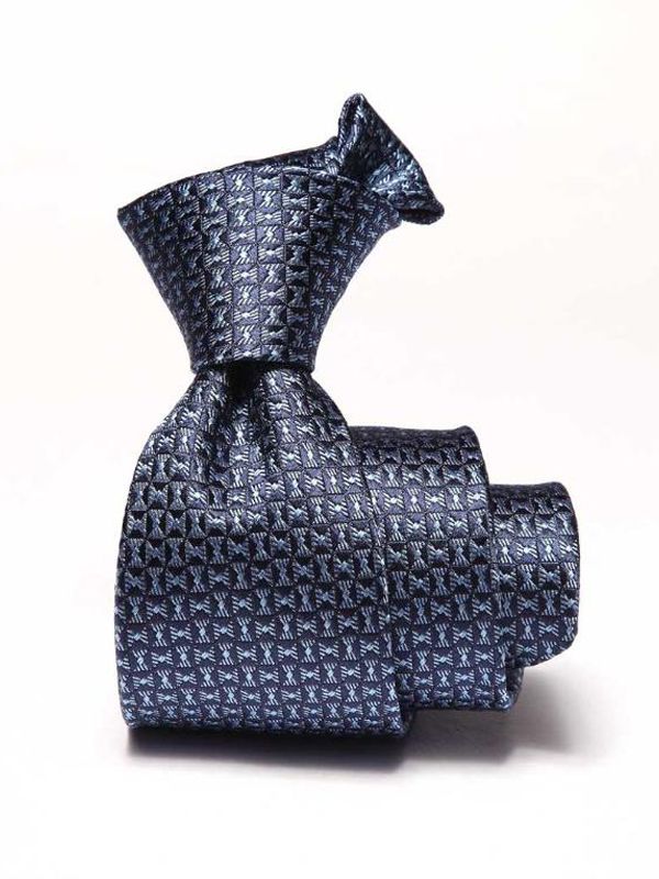 Campania Structure Medium Blue Silk Tie
