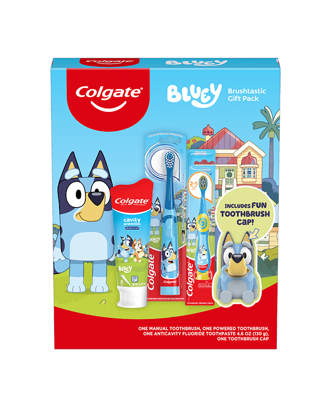 COLGATE Bluey Brushtastic Gift Pack بكج العناية بالفم والاسنان للاطفال من كولكيت