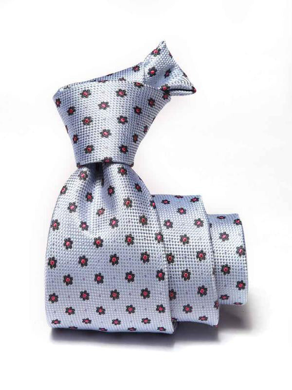 Florentine Minimal Medium Blue Silk Tie