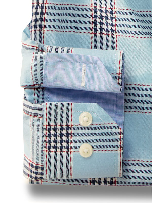 Haaland Twill Sky Check Full Sleeve Tailored Fit Casual Cotton Shirt