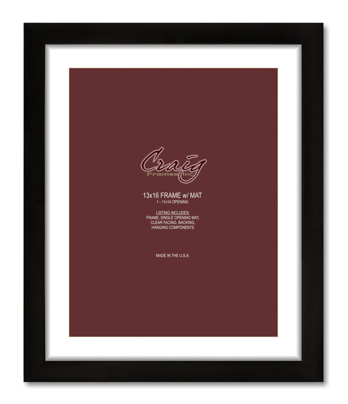 Matted Picture Frame, With 11x14 Opening and 1" Border