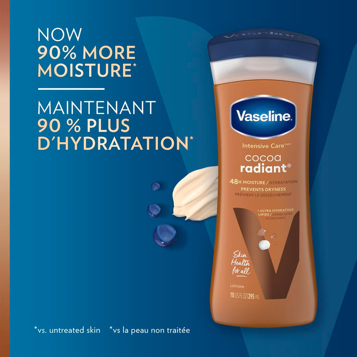 VASELINE Intensive Care Cocoa Radiant Body Lotion for Dry Skin With 48H Moisture + Ultra Hydrating ڤازلين لوشن الجسم كوكو راديانت