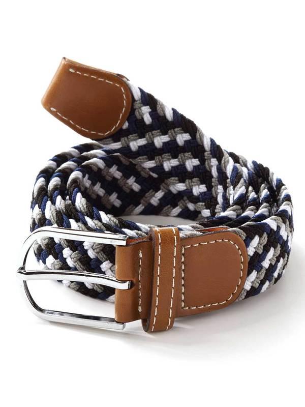 z3 Multi Grey/ Navy/ White Braided Non-leather Belt