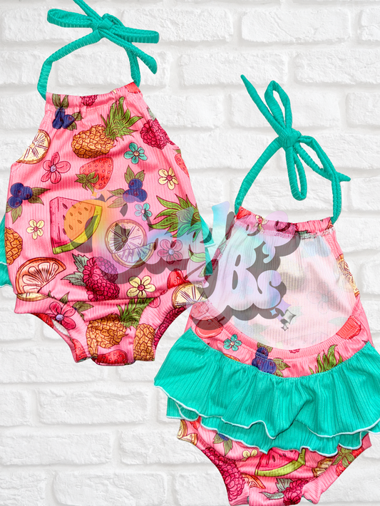 12m RTS ruffle halter romper