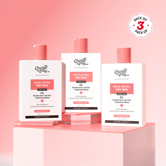 2% Mandelic Acid Odour Control Body Wash for Long Lasting Freshness - 236 ml | Pack of 3