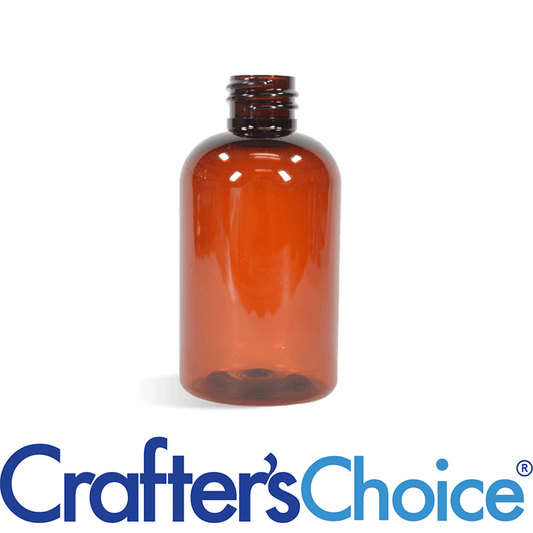 2 oz Amber Boston Round Plastic Bottle - 20/410
