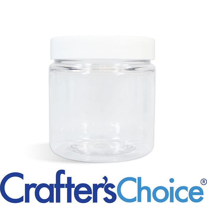 2 oz Clear Basic Jar & White Straight Top Set