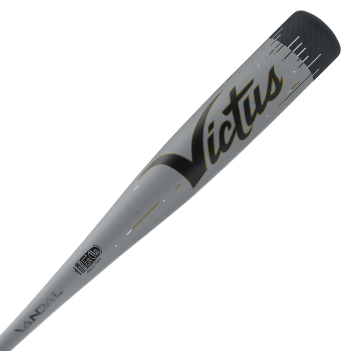 A close-up of the 2024 Victus Vandal Lev3 (-5) 2 3/4" USSSA Baseball Bat: VSBV35-DM (USED), a high-performance bat for Senior League players by Victus.