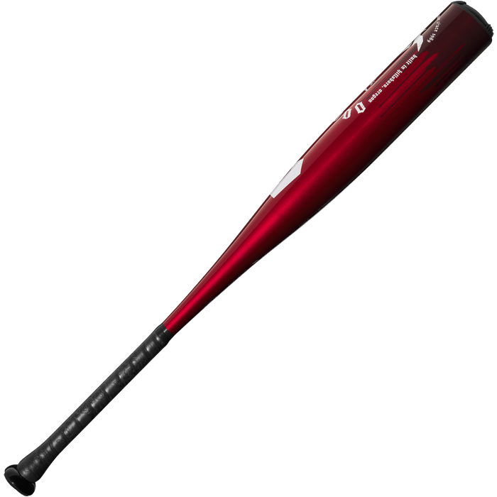 A close-up of the 2025 DeMarini Voodoo One (-5) 2 3/4" USSSA Baseball Bat (WBD2556010), highlighting its advanced X14 Alloy Barrel.