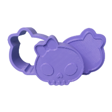 3D Printed Cartoon Skull with Bow Bath Bomb Mold