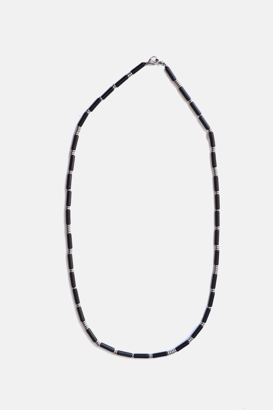 Curated Basics 4mm onyx necklace or sunglasses chain with sleek black onyx beads, designed for stylish eyewear or necklace use.
