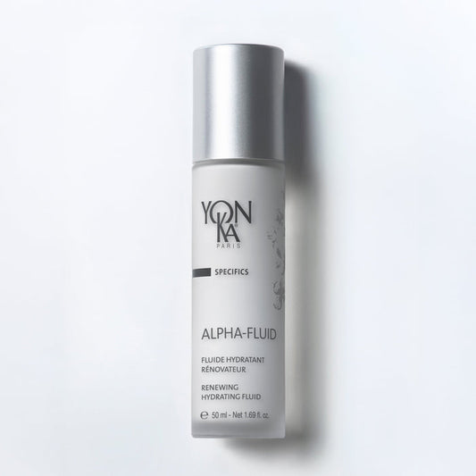 Alpha-Fluid 50 ml bottle labeled 2% AHAs hydrating anti-wrinkle fluid