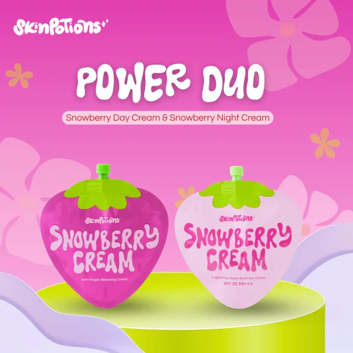 (AM-PM GLOW) SkinPotions Snowberry Day Cream + Snowberry Night Cream