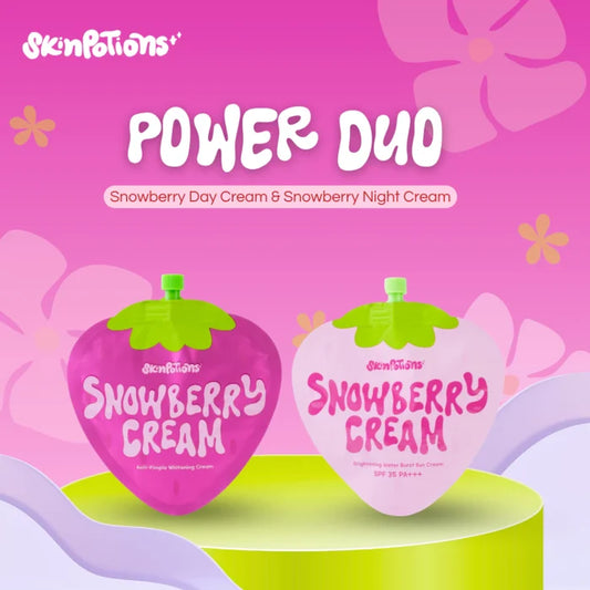 (AM-PM GLOW) SkinPotions Snowberry Day Cream + Snowberry Night Cream