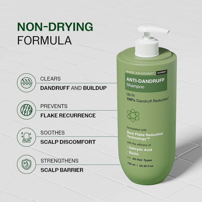 Anti Dandruff Shampoo with Salicylic Acid, Piroctone Olamine & Biotin - 750 ml | Pack of 3