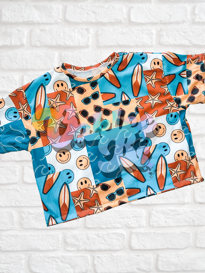 Beach Patchwork Oversized Tee