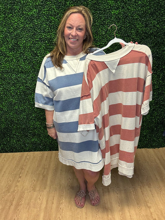 *best seller restock* Rugby Striped Dress-Easel