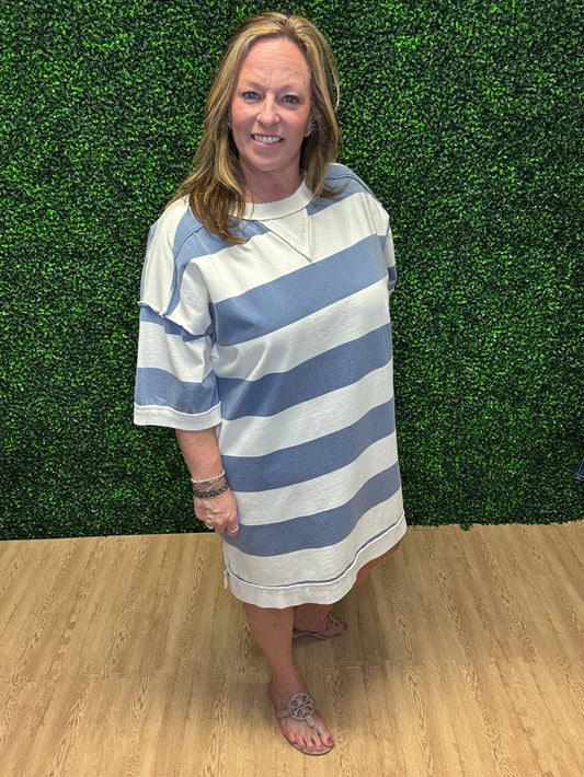 *best seller restock* Rugby Striped Dress-Easel