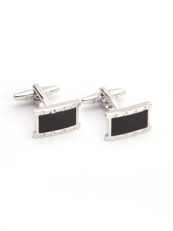 Black & Silver Enamel Cufflinks