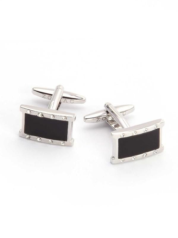Black & Silver Enamel Cufflinks
