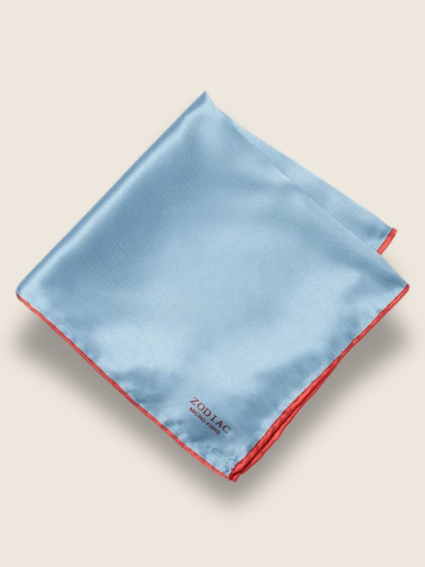 Blue/ Red Solid Silk Pocket Square