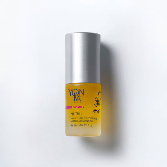 Booster Nutri + 15 ml amber glass bottle with Yon-Ka Paris label and dropper