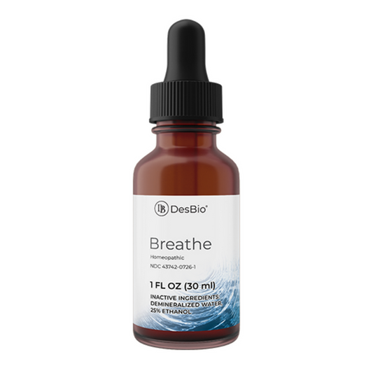 Breathe by DesBio provides temporary relief for symptoms that are related to lung and respiratory system dysfunction, such as coughing, runny nose, and congestion.