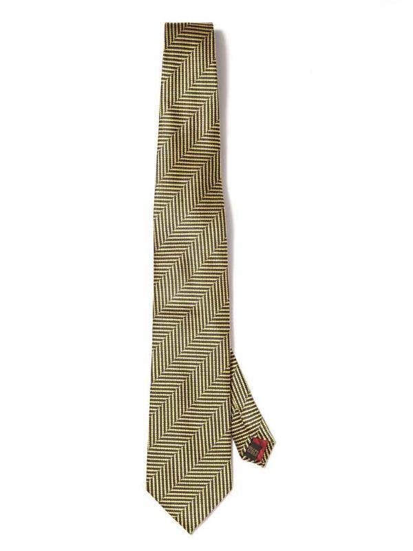 Campania Structure Dark Gold Silk Tie