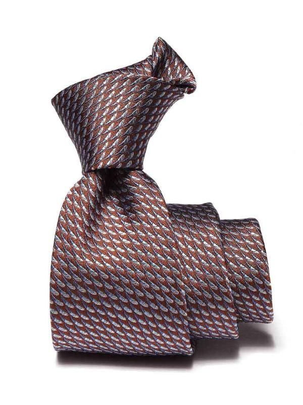 Campania Structure Medium Brown Silk Tie