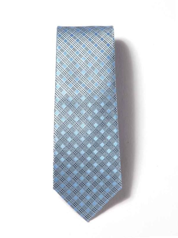 Como Check Medium Blue Silk Tie