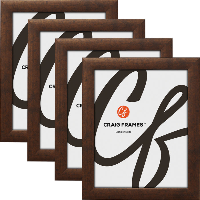 Contemporary 1", Rustic Copper Picture Frames - 4 Piece Set