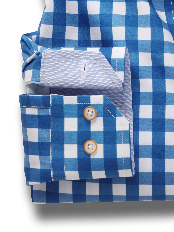 Cordoba Blue Check Full Sleeve Tailored Fit Casual Cotton Shirt