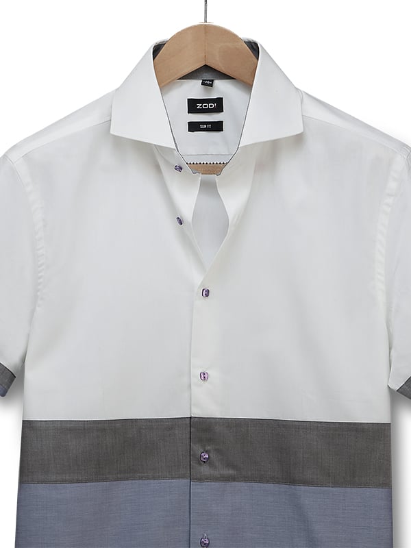 Corpse White Solid Half Sleeve Slim Fit Party Wear Blended Shirt
