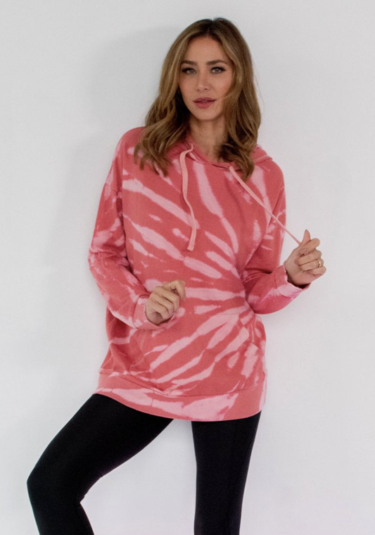 Custom Hand Dip Coral TieDye Hoodie