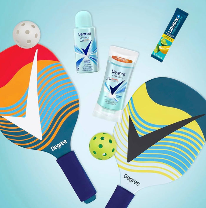 DEGREE ADVANCED pickleball performance gift set protect play hydrate مجموعة ازالة التعرق من دكري ادفانسد