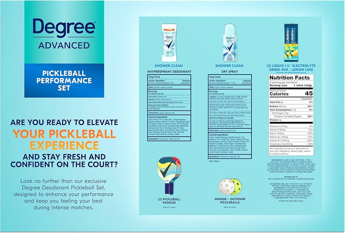 DEGREE ADVANCED pickleball performance gift set protect play hydrate مجموعة ازالة التعرق من دكري ادفانسد