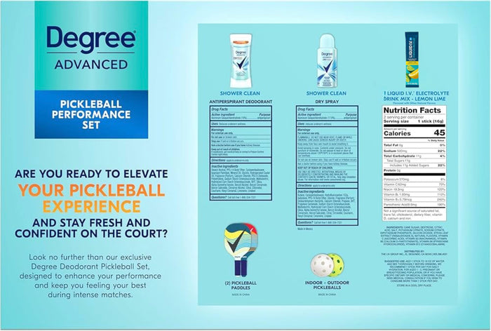 DEGREE ADVANCED pickleball performance gift set protect play hydrate مجموعة ازالة التعرق من دكري ادفانسد