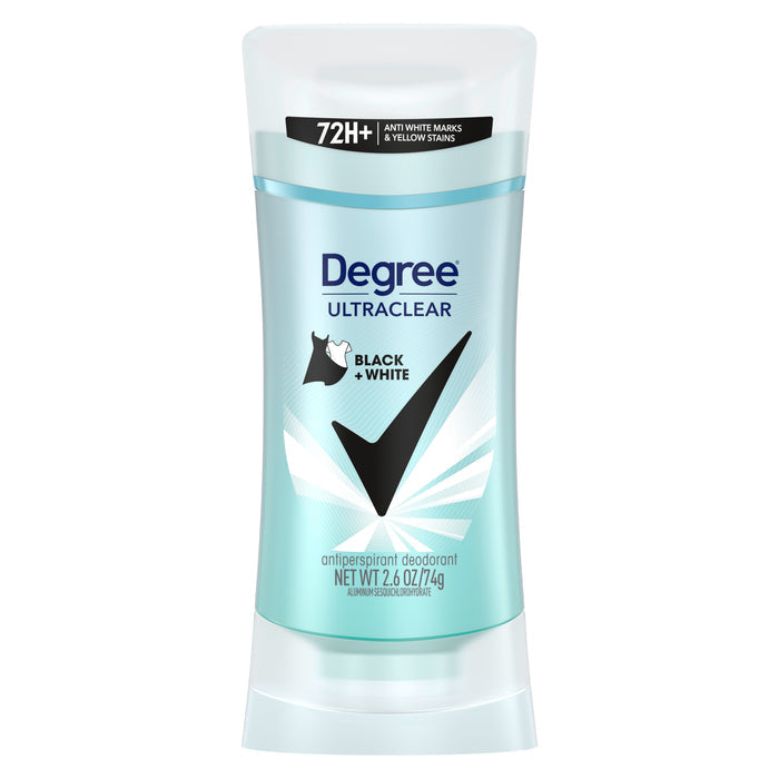 DEGREE UltraClear Black+White Invisible Solid Antiperspirant Deodorant – Pure Clean – مزيل العرق بتقنية الحماية من البقع على الملابس البيضاء والسوداء