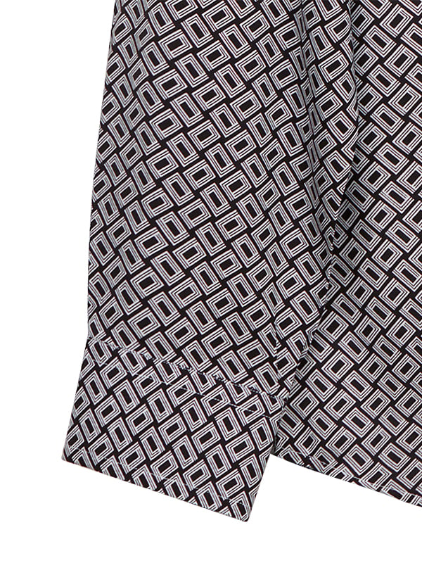 Diablo Black Printed Full Sleeve Single Cuff Slim Fit Party Wear Viscose Shirt