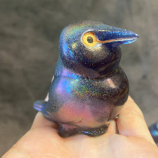 DOOT- CORVID MINI SCULPTURE- HOLO SHIFT- BLUE
