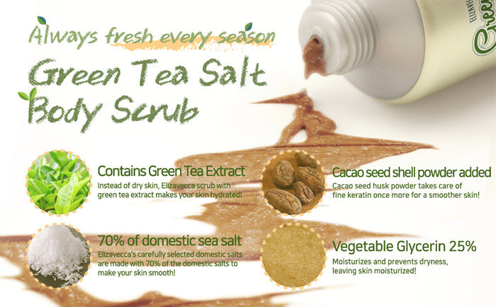 Elizavecca Greentea Salt Body Scrub مقشر الجسم بملح الشاي الاخضر