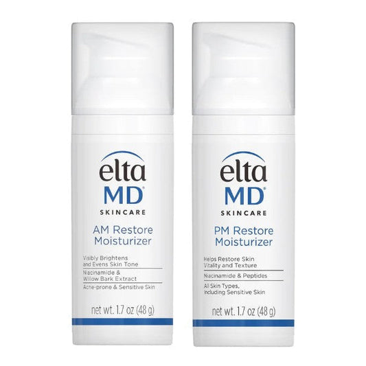 EltaMD AM Restore and PM Restore Moisturizer duo set, 1.7 oz bottles