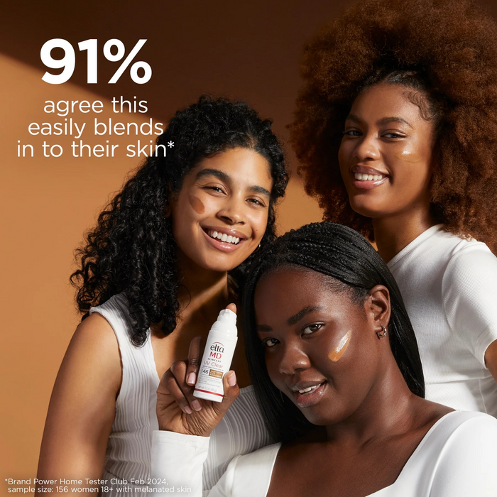 EltaMD UV Daily Deep Tinted SPF 40 sunscreen bottle with women and 91% blend claim
