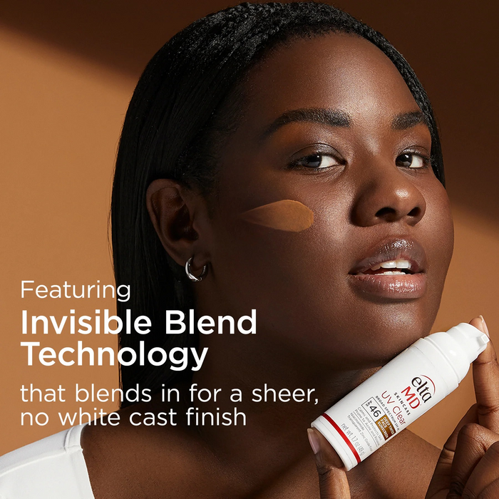 EltaMD UV Clear Deep Tinted SPF 46 sunscreen tube with invisible blend technology