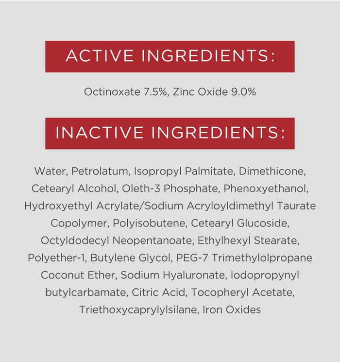 EltaMD UV Daily Deep Tinted sunscreen active and inactive ingredients list