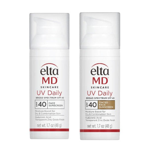 EltaMD UV Daily SPF 40 tinted and untinted face sunscreen duo bottles