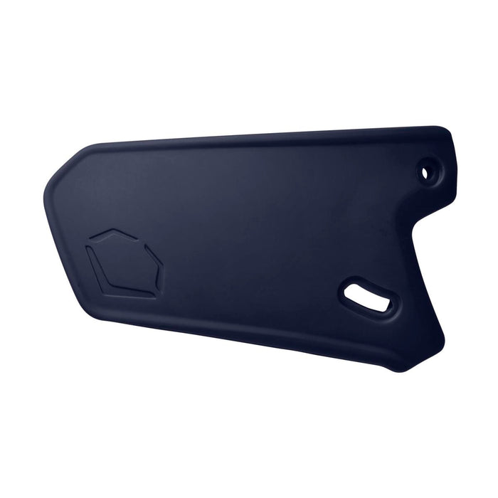 The EvoShield XVT Matte Batting Helmet Face Shield (Jaw Guard): WTV7305 is a black plastic face shield with holes, designed by EvoShield to provide facial protection during play.