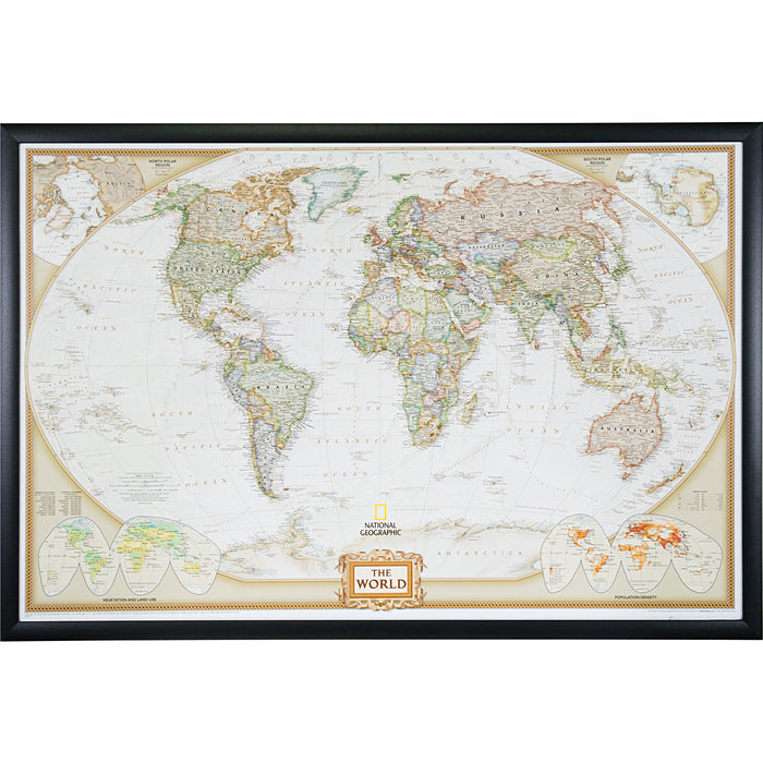 Executive World Push Pin Map – Contemporary Black